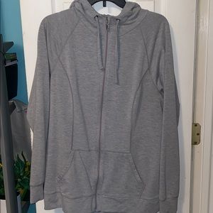 grey zip up hoodie